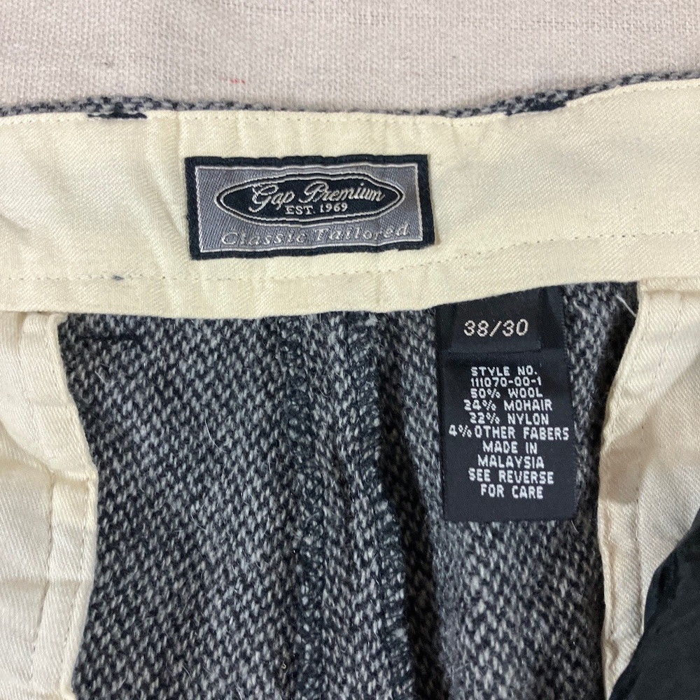 Vintage GAP Wool Mohair Blend Pants 38x30 | NWT Y2K Premium Tailored Trousers - Picture 4 of 9